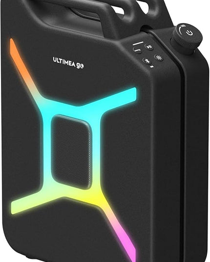 ULTIMEA Go Portable Party Speaker, 300W Wireless PartyBox with Bass Boost, RGB Light, TWS Stereo, Auracast Mode, Mic/Guitar Input, APP Control, Powerful Bluetooth Speaker for Party and Outdoor (Black)