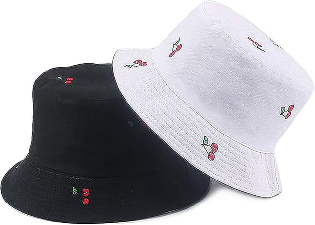 XYIYI Cute Bucket Hat Beach Fisherman Hats for Women, Reversible Double-Side-Wear