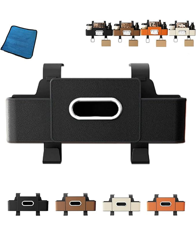 Car Organizers and Storage Box, 4-in-1 Car Back Seat Organizer with Phone Holder, Cup Holders, Tissue Box Dispenser & Storage Hook, Multi-functional Organizer for Phone, Drinks (Black,Style2)