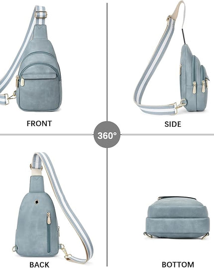BOSTANTEN Small Sling Bag for Women Leather Crossbody Bags Fanny Pack Chest Bag for Travel