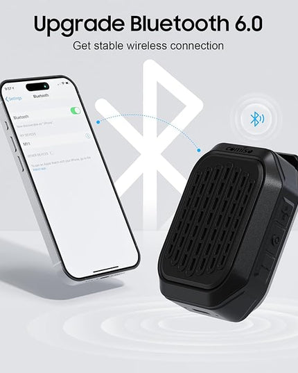 comiso Wearable Bluetooth Speaker- IPX7 Waterproof Updated, 10H Playtime Clip-On Wireless Portable Speaker Built-in Mic for Hands-Free Music/Calls, Work/Outdoor,Running/Cycling