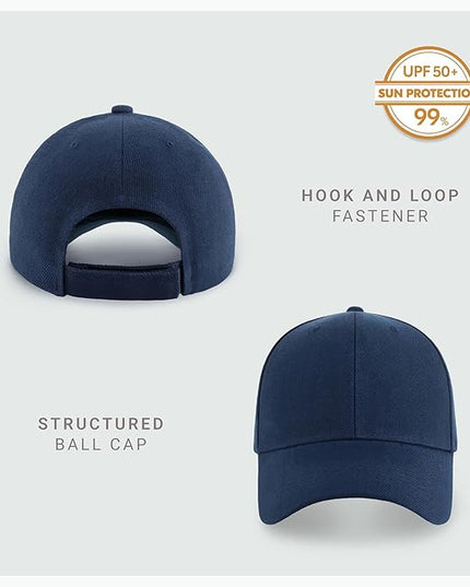 2-Pack Classic Structured Baseball Cap Adjustable Snapback Multipack Ball Caps for Custom Embroidery Running Workouts Outdoor