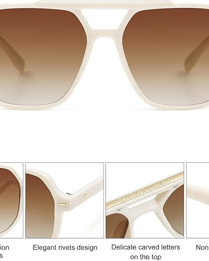 SOJOS Retro Trendy Aviator Polarized Sunglasses Men Women Vintage 70s Square Stylish Frame Sun Glasses SJ2283