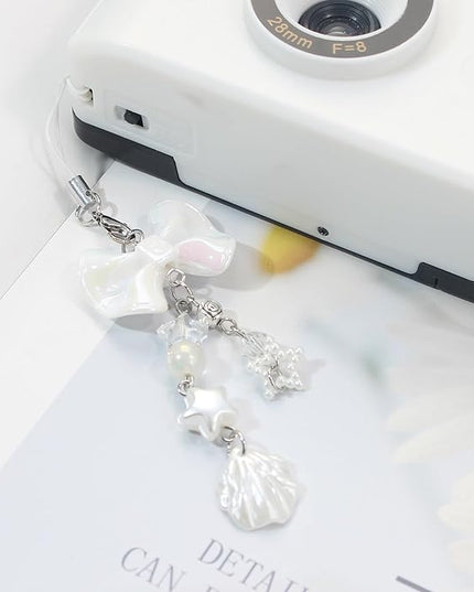 Beaded Camera Wrist Strap, Cute Phone Charms Strap, Pearl Bracelet Wrist Strap, Phone Keychain Decoration for Wallet