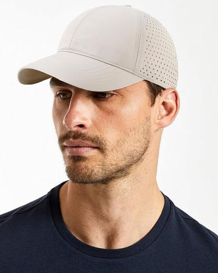 Xinveen Quick Dry Baseball Cap Curved Brim Snapback Hat Laser Cut Mesh Ball Cap Golf Ball Cap for Men Women