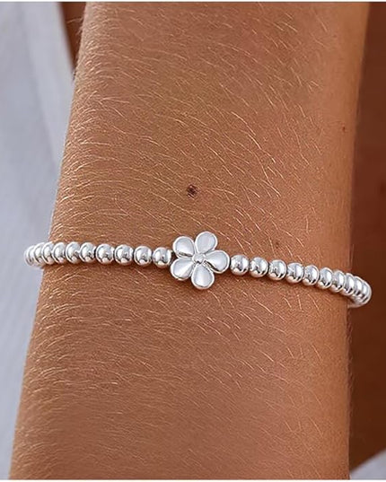 Gold Bracelets for Women 14K Gold Beaded Bracelets Stackable Bracelets for Women Gold Charm Bracelet Non Tarnish Gold Jewelry for Women Trendy