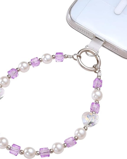 Phone Charms Strap Wrist Chain Bracelet Phone Strap Detachable Anti Theft Anti-Fall Safety Hands-Free(2xPads) Fit Apple&Most Smartphones