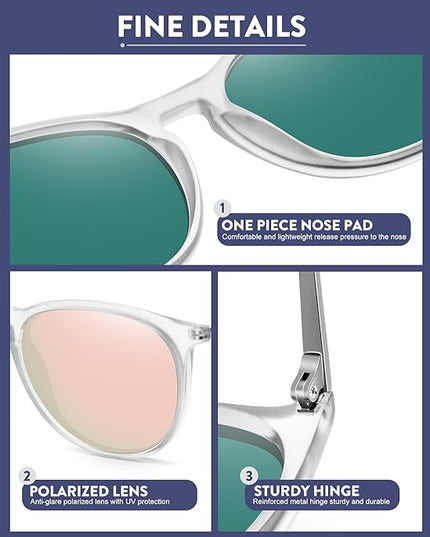 WOWSUN Retro Polarized Sunglasses Womens 2026 Trendy Round Classic Glasses