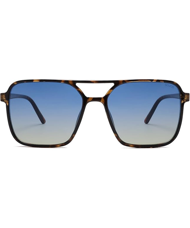 SOJOS Trendy Vintage Aviator Square Sunglasses For Womens Mens Retro 70s UV400 Women Sun Glasses SJ2327