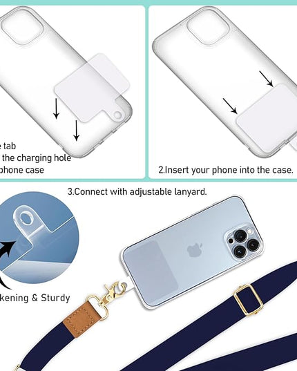 Phone Lanyard Crossbody Strap, Blue Cell Phone Lanyards for Around the Neck Wristlet Shoulder, Wrist Strap for Keys Adjustable Accessories Travel Essentials