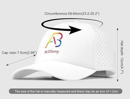 AB ALOSUNY Men Adjustable Baseball Cap with Curved Breathable Quick-Drying Laser-Cut Mesh Back Closure Hat