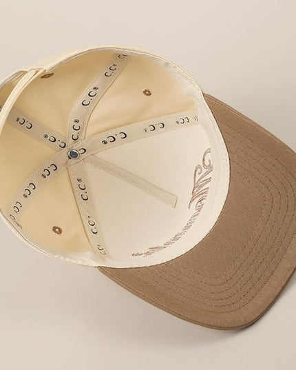 MIRMARU Two-Tone Vintage Canvas Trucker Hats for Men & Women, Adjustable Size Baseball Caps with Trendy Embroidered Design