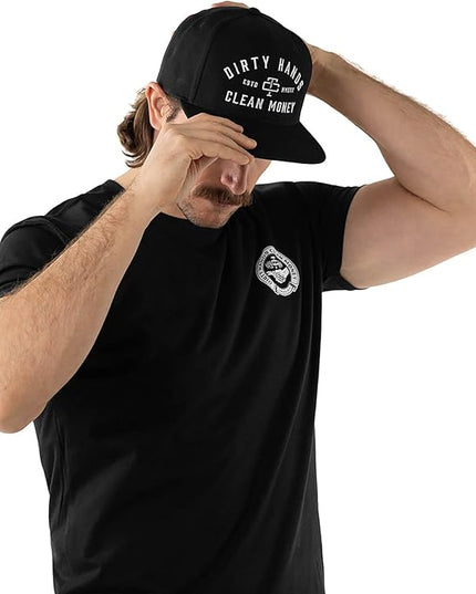 TROLL CO. CLOTHING Dirty Hands Clean Money Meshback Hat - Black, Adjustable Snapback, Curved Brim, One Size Fits Most