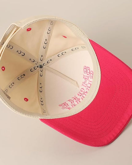 MIRMARU Two-Tone Vintage Canvas Trucker Hats for Men & Women, Adjustable Size Baseball Caps with Trendy Embroidered Design