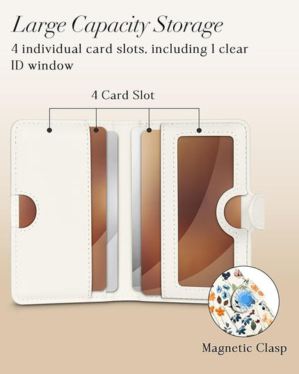 Shorogyt for Magnetic Phone Wallet Compatible with Magsafe Card Holder -Cute Luxury Slim Leather Mag Wallets for Women Fit 4 Cards,for iPhone 17/16/15/14/13/12 Series for Apple RFID Magnet, Watercolor