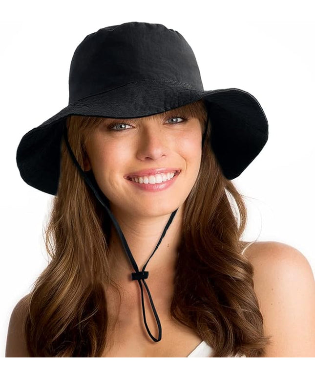 Water-Resistant Sun UPF 50+ Bucket Hat Protection Packable Brimmed Boonie for Women Men Summer Lightweight Hiking Outdoor Cap