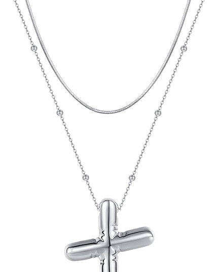 LUCA SMITH Initial Necklaces for Women, Dainty Balloon Bubble Letter, Name Letter Alphabet Pendant Layered Choker Chain Jewelry Gift