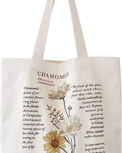 BROADREAM Aesthetic Canvas Tote Bag for Women, Vintage Reusable Book Tote Bag with Inner Zipper Pocket