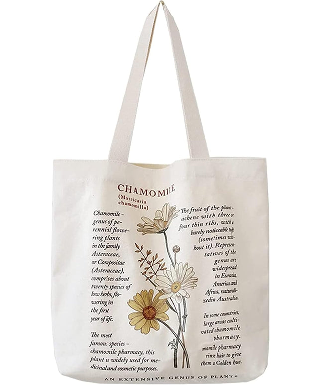 BROADREAM Aesthetic Canvas Tote Bag for Women, Vintage Reusable Book Tote Bag with Inner Zipper Pocket