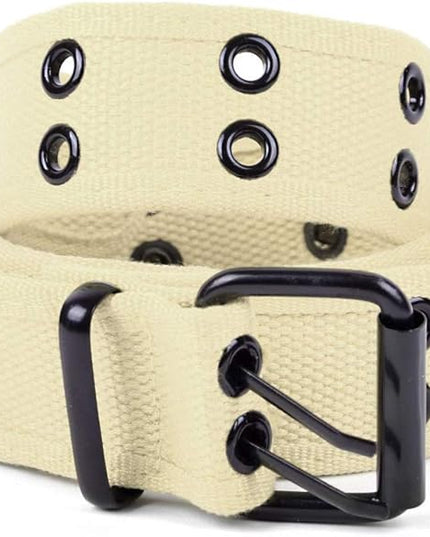Boxed Gifts Parquet Casual Canvas Belt - Double Hole, Double Grommets for Men & Women