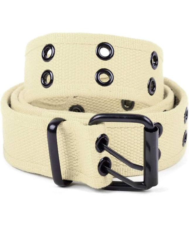 Boxed Gifts Parquet Casual Canvas Belt - Double Hole, Double Grommets for Men & Women