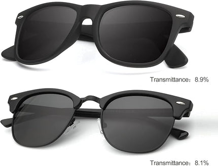 KALIYADI Sunglasses Men Polarized Sunglasses for Men Women Unisex Semi-Rimless Frame Retro Driving Sun Glasses UV Blocking