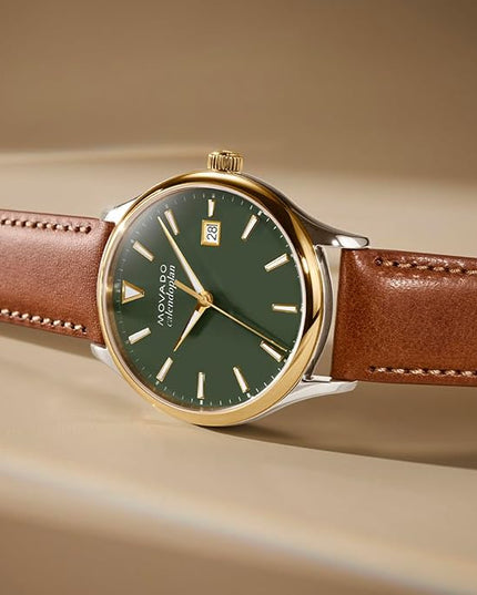Movado Heritage Series Calendoplan Men's Watch - Swiss Quartz Movement, Leather Strap - 3 ATM Water Resistance - Classic, Luxury Fashion Timepiece for Him - 40mm