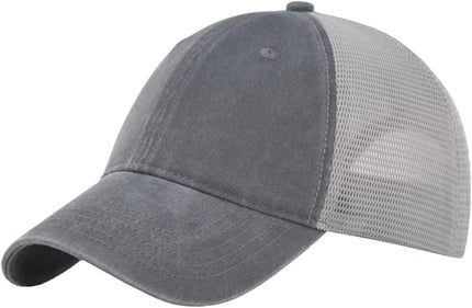 CYGTE Distressed Soft Trucker Hat | XL/XXL Available | Unstructured Vinatge Washed Snapback Baseball Cap for Men Women