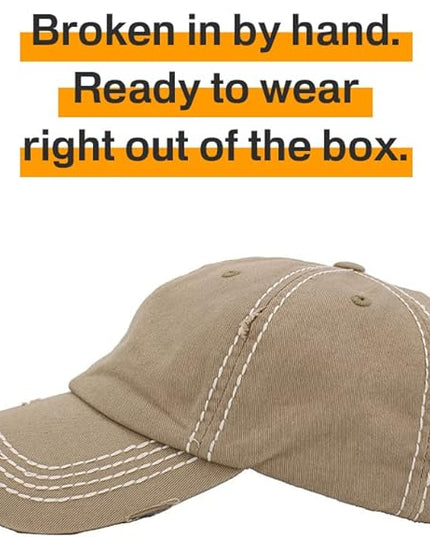 KBETHOS Vintage Washed Distressed Cotton Dad Hat Baseball Cap Adjustable Polo Trucker Unisex Style Headwear