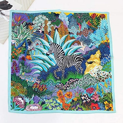 ANDANTINO 100% Real Mulberry Silk Scarf -21'' x 21''- Lightweight Neckerchief –Women Men Small Square Digital Printed Scarves