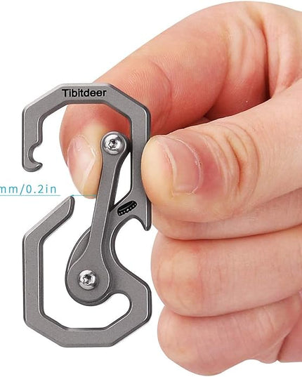 Titanium Keychain, Multifunctional Carabiner Clip Key chain Heavy Duty Car Key Organizer with Bottle Opener