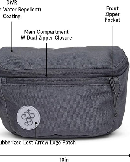 Baboon to the Moon Fanny Pack Full Size 3L Water Repellent Waist Bags Crossbody Belt Bag Lightweight Travel Everyday Bag for Men Women, Grey