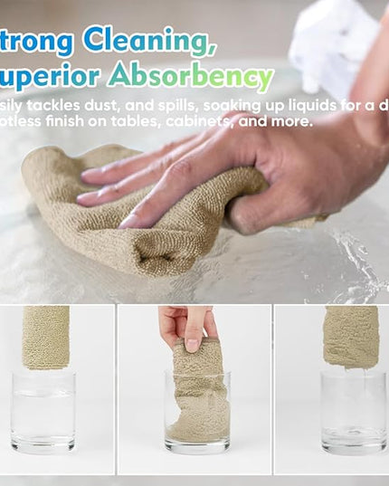 HOMEXCEL Brown Microfiber Cleaning Cloth 20 Pack 11.5 x 11.5 inch Microfiber Towels for Cars Ultra Absorbent Car Washing Cloth Lint Free Streak Free Cleaning Rags for Car, Kitchen Window