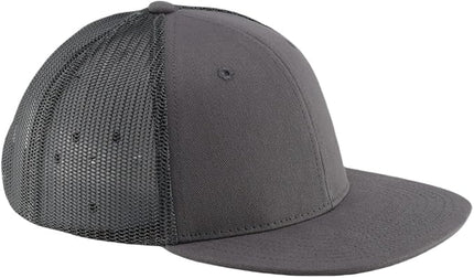 Flat Bill Snapback Mesh Hats | Fits OSFM & XXL Big Head | Blank Solid Color Adjustable Trucker Hat for Men