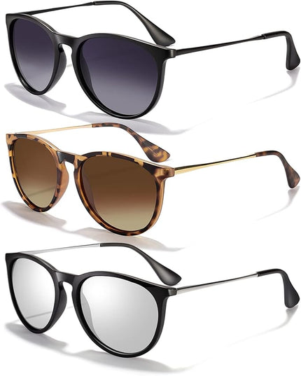 CHBP Sunglasses Womens Men Polarized UV Protection Trendy Vintage Retro Round Mirrored Lens Sunglasses For Women