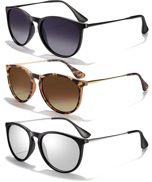 CHBP Sunglasses Womens Men Polarized UV Protection Trendy Vintage Retro Round Mirrored Lens Sunglasses For Women