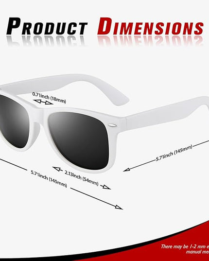 Sunier Polarized Sunglasses for Men and Women, Retro Square Matte Finish UV400 Protection Shades for Driving, Fishing