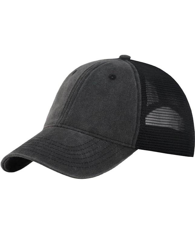 CYGTE Distressed Soft Trucker Hat | XL/XXL Available | Unstructured Vinatge Washed Snapback Baseball Cap for Men Women