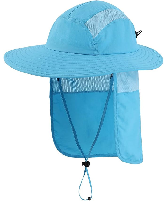 Home Prefer UPF 50+ Mens Wide Brim Fishing Hat with Neck Flap Sun Hat for Men Women Sun Protection Cap
