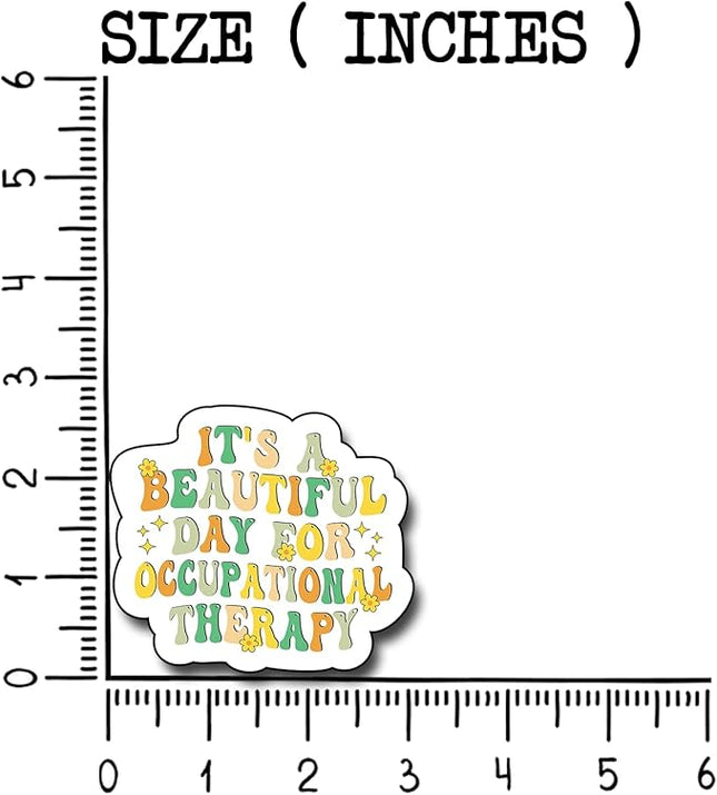 (3Pcs) It's A Beautiful Day Occupational Therapy Sticker, Decorate Books Laptop Phone Water Bottles Kindles Stickers Tumbler Sticker Waterproof Vinyl Decorate Sticker 3" Inch