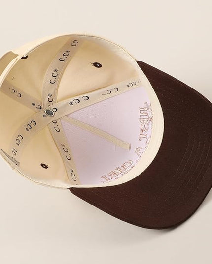 MIRMARU Two-Tone Vintage Canvas Trucker Hats for Men & Women, Adjustable Size Baseball Caps with Trendy Embroidered Design