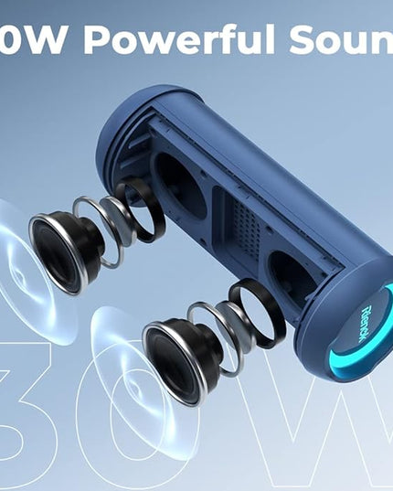 RIENOK Portable Bluetooth Speaker 30W Dual Pairing True Wireless Stereo HD Sound IPX7 Waterproof Outdoor Sport Shower Wireless Speaker Bluetooth 5.3 for Home Party