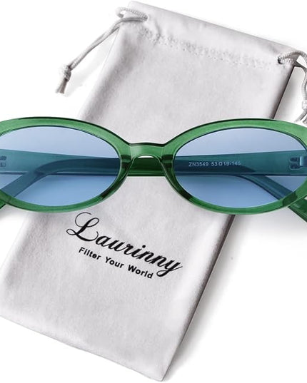 90s Sunglasses for Women Men Retro Small Oval Sunglasses