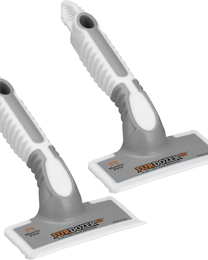 FurDozer Pet Hair Remover & Auto Detailing Tools - Cat & Dog Hair Remover for Carpets, Car Interiors, Couches, Bedding, & Pet Furniture (Gray, (2 Pack) - X6)