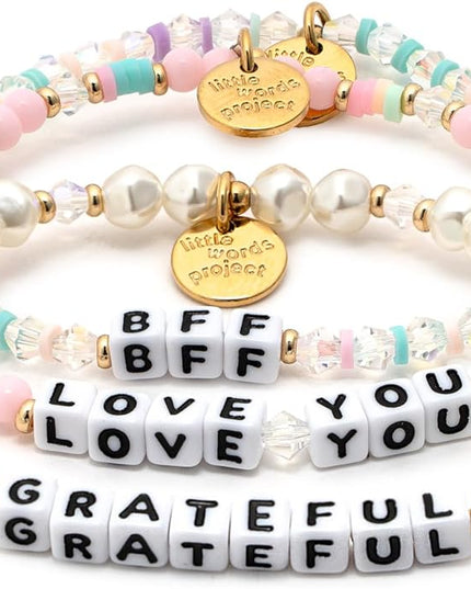 Little Words Project Mother's Day Gifts, The Original Word Bracelet, Made with Colorful Beads and Plated Brass Hardware, Handcrafted Design & Positive Message