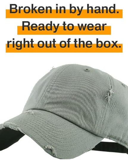 KBETHOS Vintage Washed Distressed Cotton Dad Hat Baseball Cap Adjustable Polo Trucker Unisex Style Headwear