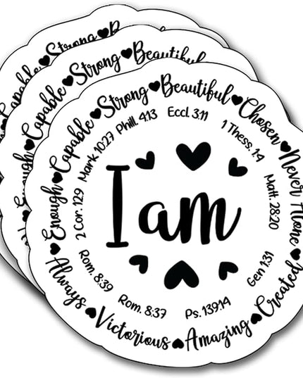 (3Pcs) I Am Inspiration Sticker, Christian Gifts Decorate Books Laptop Phone, Water Bottles Kindles Stickers, Tumbler Sticker Waterproof Vinyl Decorate 3" Inch
