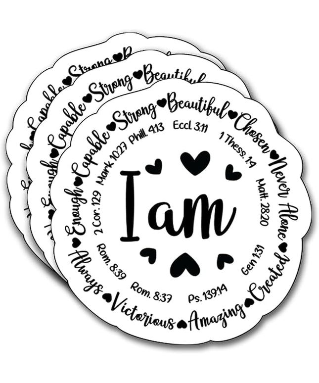 (3Pcs) I Am Inspiration Sticker, Christian Gifts Decorate Books Laptop Phone, Water Bottles Kindles Stickers, Tumbler Sticker Waterproof Vinyl Decorate 3" Inch