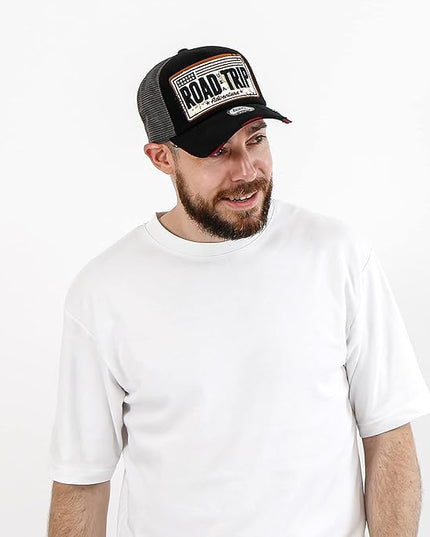 ililily Premium Road Trip Vintage Distressed Snapback Trucker Hat Baseball Cap
