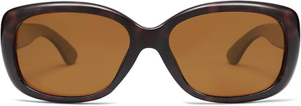 SOJOS Vintage Square Sunglasses for Women Polarized UV Protection Havana Frame SJ2111